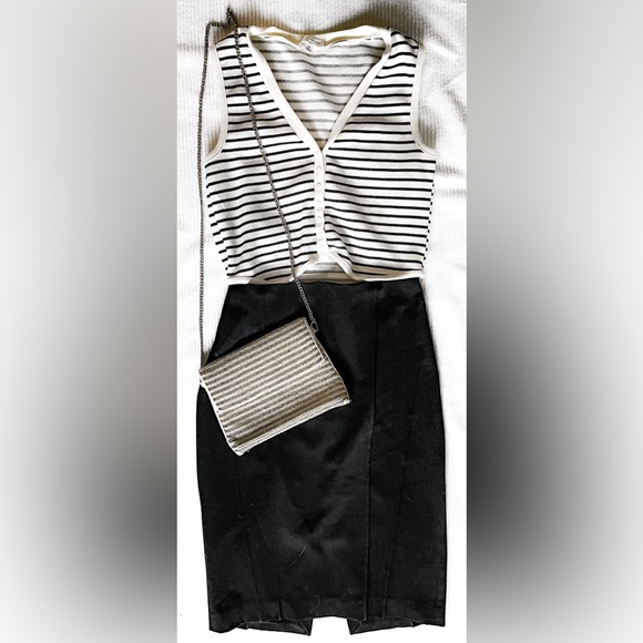 EXPRESS Black Midi Skirt fitted y2k skirt pencil skirt - Picture 2 of 13